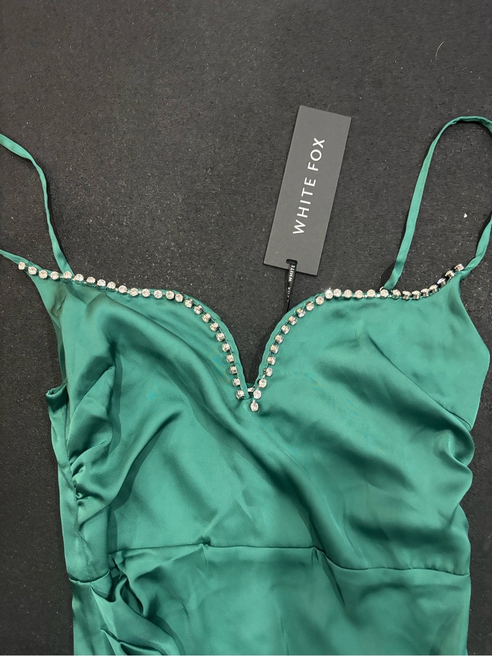 White Fox Boutique One In A Million Maxi Dress Emerald Sz S - Picture 11 of 14